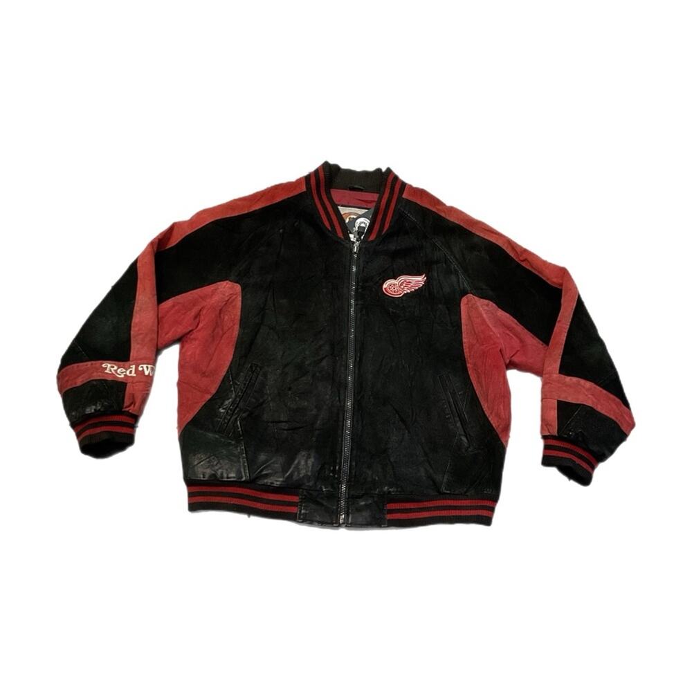 Vintage 90’s NHL Red Wings Leather Jacket